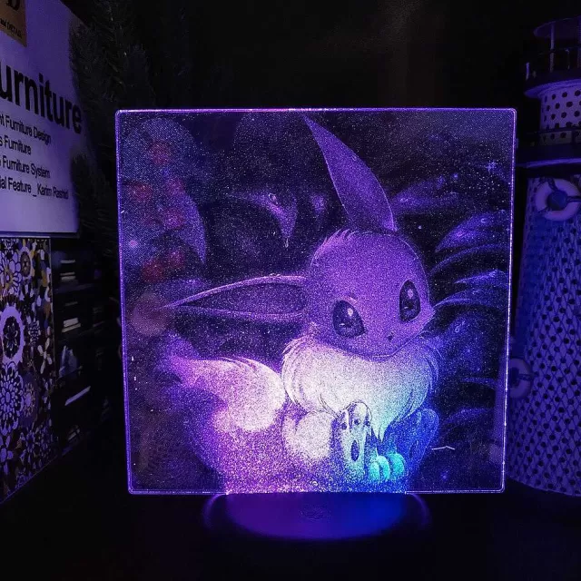 Pokemon Lampen & Nachtlichter-Pkm.store 3D Led Hologramm Nachtlampe Pokemon Evoli Eevee