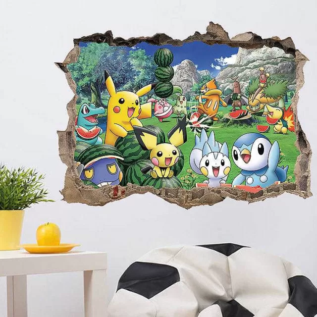 Detektiv Pikachu-Pkm.store 3D Pokemon Detektiv Pikachu Wand Sticker (45Cm*60Cm)