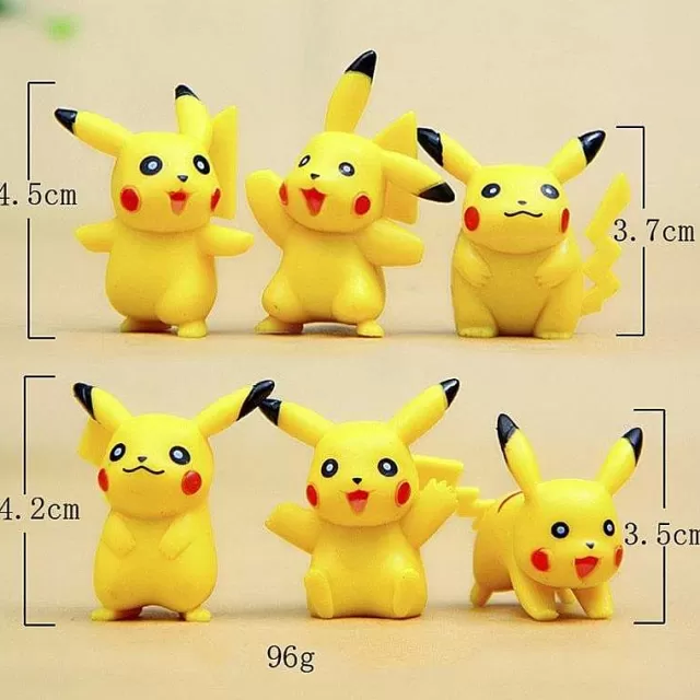 Pokemon Figuren-Pkm.store 6 Pikachu Pvc Pokeball Figuren (Ca.4 Cm)