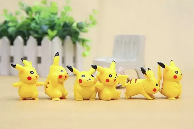 Pokemon Figuren-Pkm.store 6 Pikachu Pvc Pokeball Figuren (Ca.4 Cm)