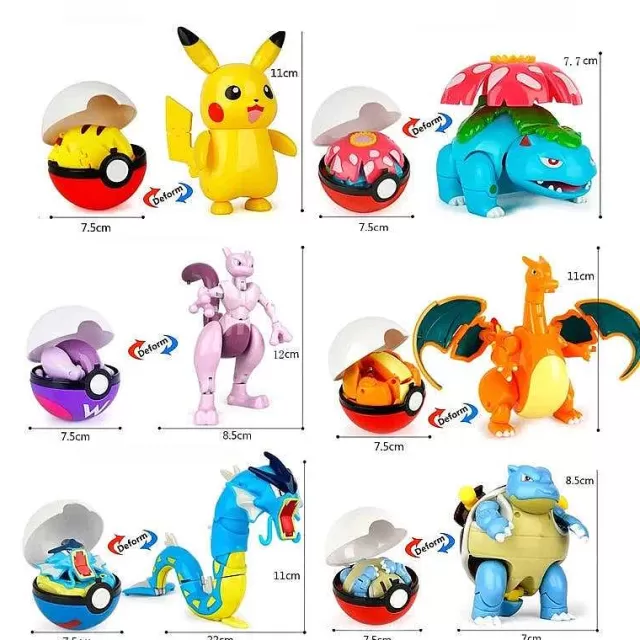 Pokeball & Pokebälle-Pkm.store 6Er Set Grose Pokebälle Mit Pokemon Figuren Spielzeug