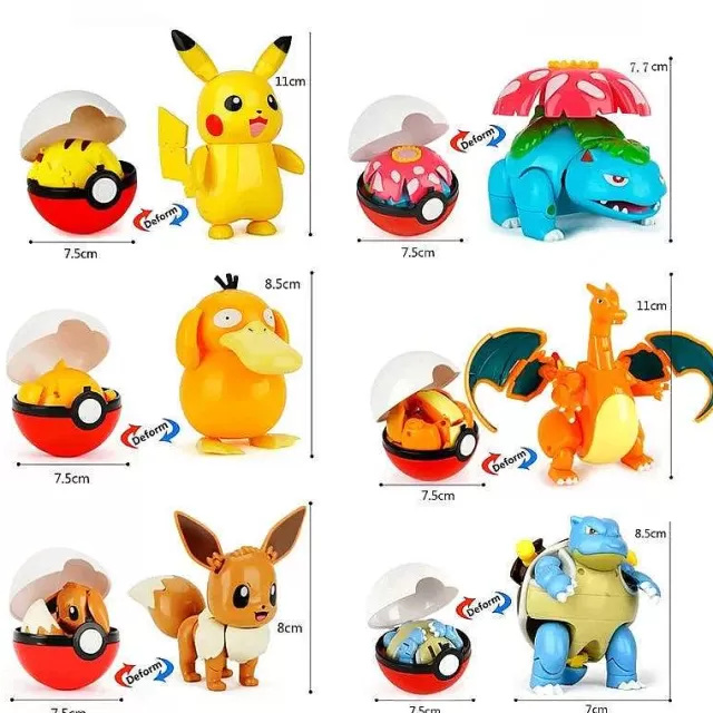 Pokemon Spielzeug-Pkm.store 6Er Set Grose Pokebälle Mit Pokemon Figuren Spielzeug