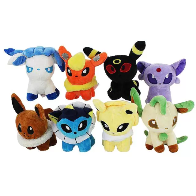 Pokemon Kuscheltiere-Pkm.store 8Er Set Mit Nachtara, Evoli, Psiana, Blitza, Aquana, Flamara, Glaziola, Folipurba Kuscheltier