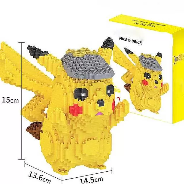 Pokemon Bausteine-Pkm.store Detektiv Pikachu Mit Mutze 3D Bausatz, 1400 Steine