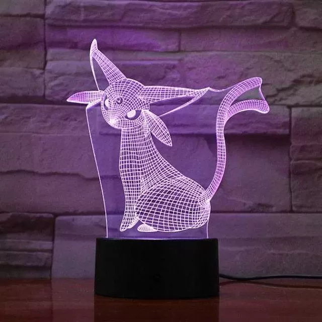 Pokemon Lampen & Nachtlichter-Pkm.store Eevee / Evoli 3D Led Lampe (9 Motive) Nachtlicht, Tischlampe