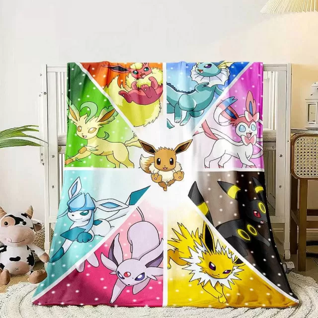 Sonstiges Merchandise-Pkm.store Flauschige Weiche Decken Mit Pikachu Und Evoli Motiven