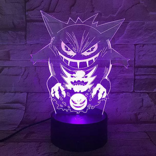 Sonstiges Merchandise-Pkm.store Gengar Nachttischlampe Mit Magischen Farbwechsel Und 3D Pokemon Lampe