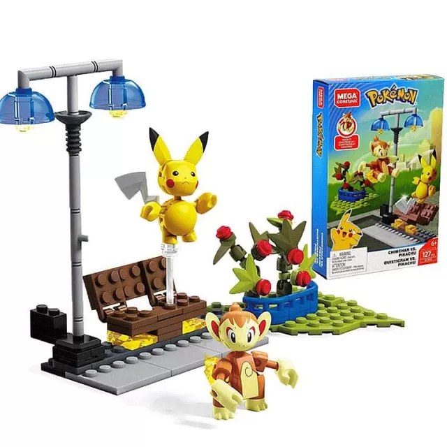 Pokemon Bausteine-Pkm.store Mega Construx Classic Pokemon Chimchar / Panflam - Pikachu Bausteine Set