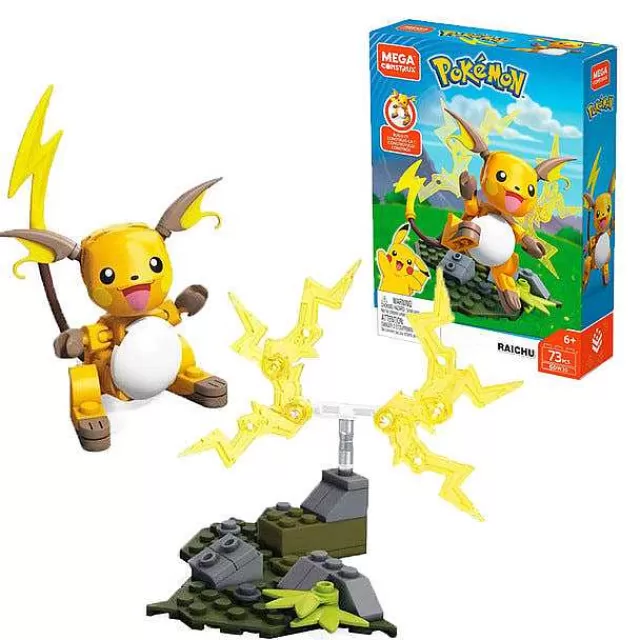 Pokemon Spielzeug-Pkm.store Mega Construx Classic Pokemon Chimchar / Panflam - Pikachu Bausteine Set