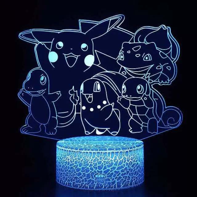 Pokemon Lampen & Nachtlichter-Pkm.store Nachtlicht Mit Pokemon Starter Motiv, Farbwechsel Und 3D Effekt