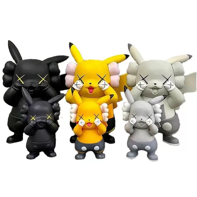 Pokemon Figuren-Pkm.store Pikachu Anime Figuren In Verschiedenen Farben (10Cm Oder 18Cm) Schwarz | Grau | Gelb