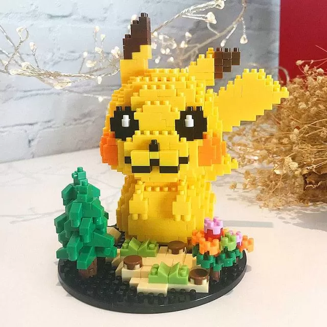 Pokemon Bausteine-Pkm.store Pikachu Baustein Figuren (3 Motive Zur Auswahl)