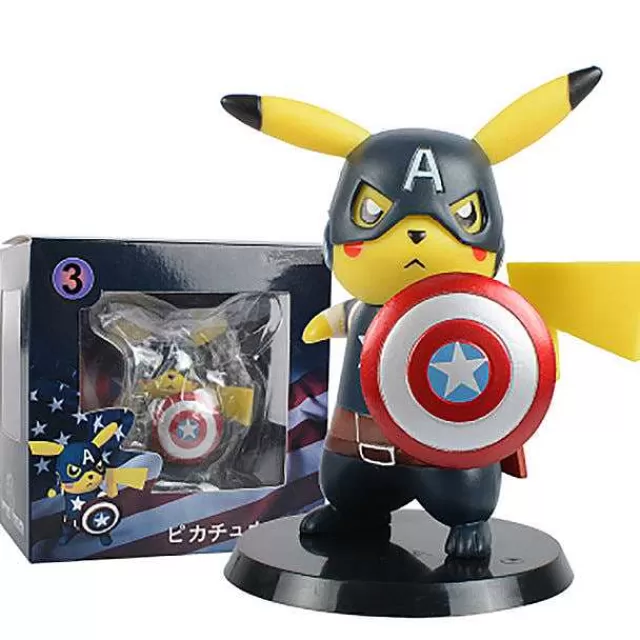 Pokemon Figuren-Pkm.store Pikachu Captain America Cosplay Figur