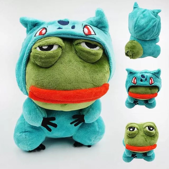 Pokemon Kuscheltiere-Pkm.store Pikachu, Glumanda, Bisasam U. A. Als Sad Frog Meme Cosplay Plusch Pokemon (Ca. 25Cm)