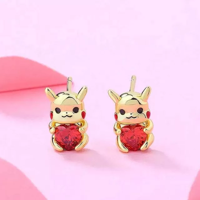 Sonstiges Merchandise-Pkm.store Pikachu Mit Herz Goldkette Oder Ohrringe