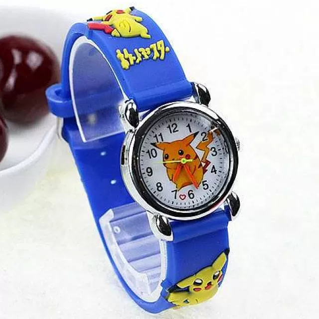 Sonstiges Merchandise-Pkm.store Pikachu Pokemon Armbanduhr Fur Kinder (4 Farben Zur Auswahl) Rot | Hellblau | Schwarz | Blau