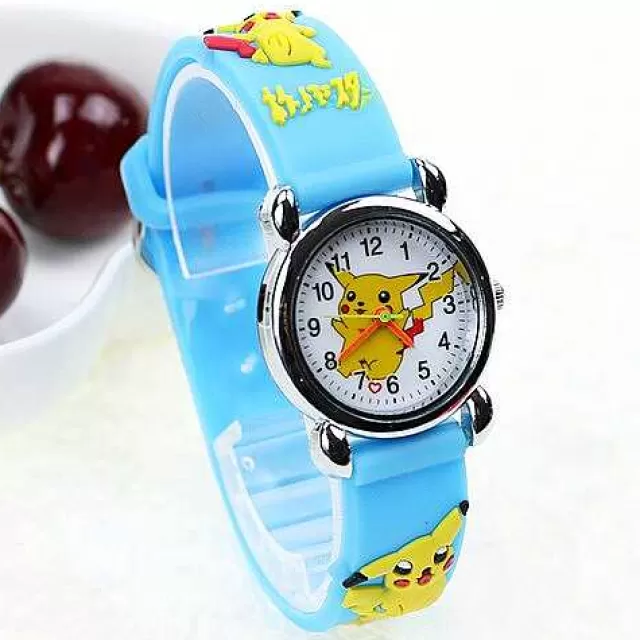 Sonstiges Merchandise-Pkm.store Pikachu Pokemon Armbanduhr Fur Kinder (4 Farben Zur Auswahl) Rot | Hellblau | Schwarz | Blau