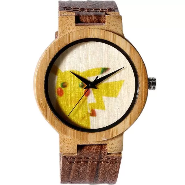 Uhren Und Wecker-Pkm.store Pikachu Pokemon Bambus Holz Armbanduhr