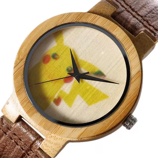 Uhren Und Wecker-Pkm.store Pikachu Pokemon Bambus Holz Armbanduhr