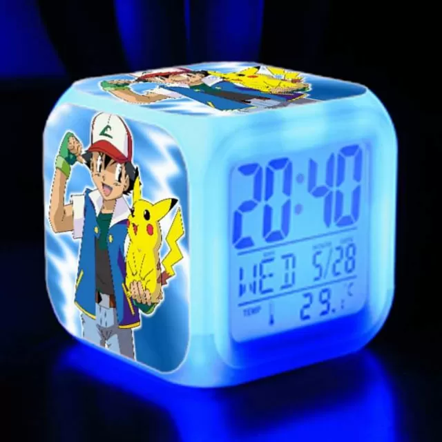 Sonstiges Merchandise-Pkm.store Pikachu Pokemon Digitaler Wecker Mit Led Beleuchtung