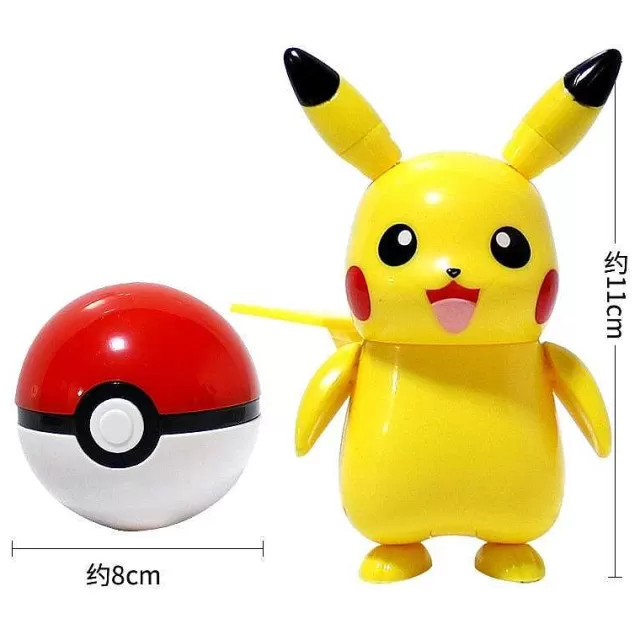 Pokemon Spielzeug-Pkm.store Pikachu Spielzeug Figur Mit Pokeball Pokemon Spiel Set