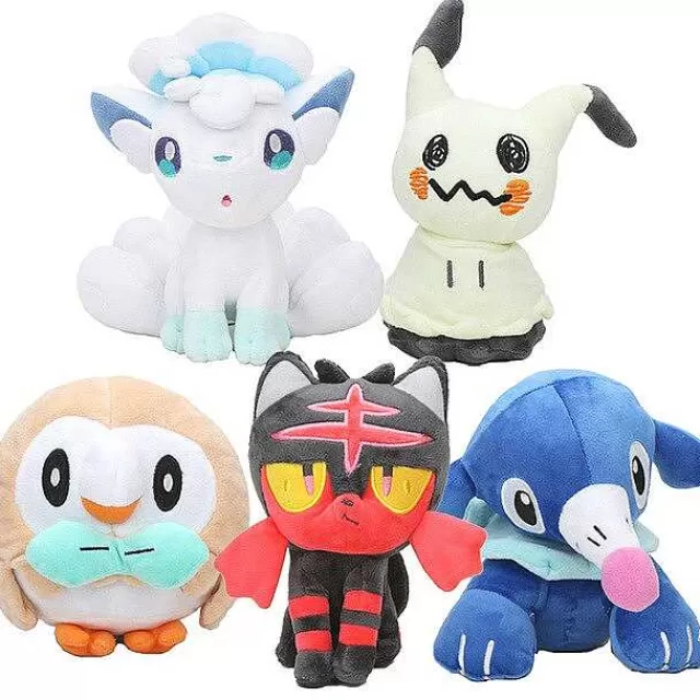 Pokemon Kuscheltiere-Pkm.store Plusch Pokemon (Ca. 18-20Cm) (Litten, Rowlet, Popplio, Alola, Vulpix, Mimikyu)
