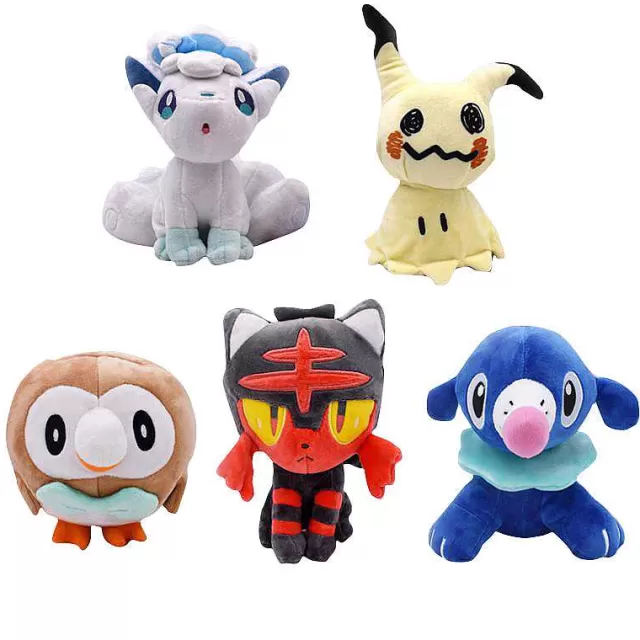Pokemon Kuscheltiere-Pkm.store Plusch Pokemon (Ca. 18-20Cm) (Litten, Rowlet, Popplio, Alola, Vulpix, Mimikyu)