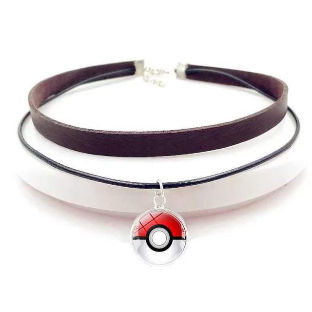 Pokemon Schmuck-Pkm.store Pokeball Halskette (2 Farben) Braun | Schwarz