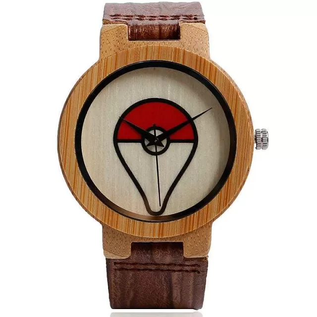 Uhren Und Wecker-Pkm.store Pokeball Pokemon Bambus Holz Armbanduhr