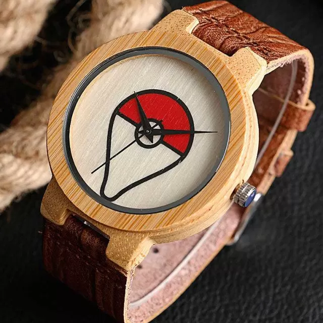 Sonstiges Merchandise-Pkm.store Pokeball Pokemon Bambus Holz Armbanduhr