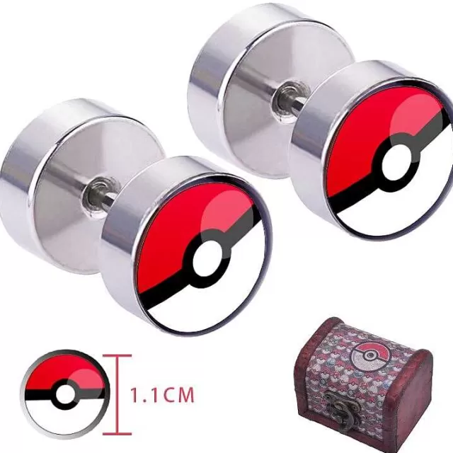 Pokemon Schmuck-Pkm.store Pokemon Go Pokeball Ohrstecker - Ohrringe Mit Geschenktruhe