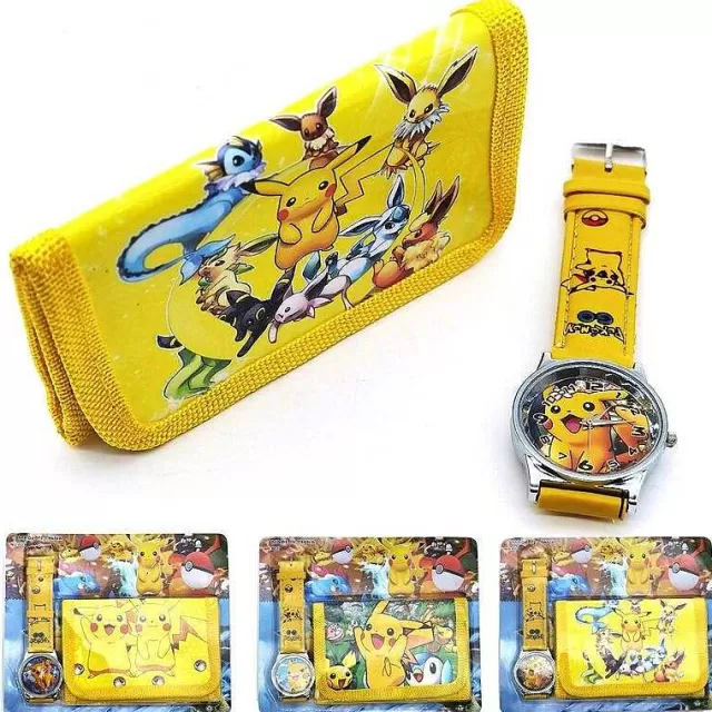 Sonstiges Merchandise-Pkm.store Pokemon Kinder Armbanduhr Mit Kinder Portmonee Set