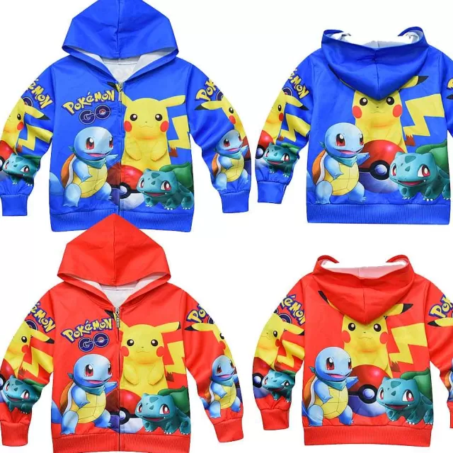 Herbst & Winter-Pkm.store Pokemon Kinder Kapuzensweatjacke