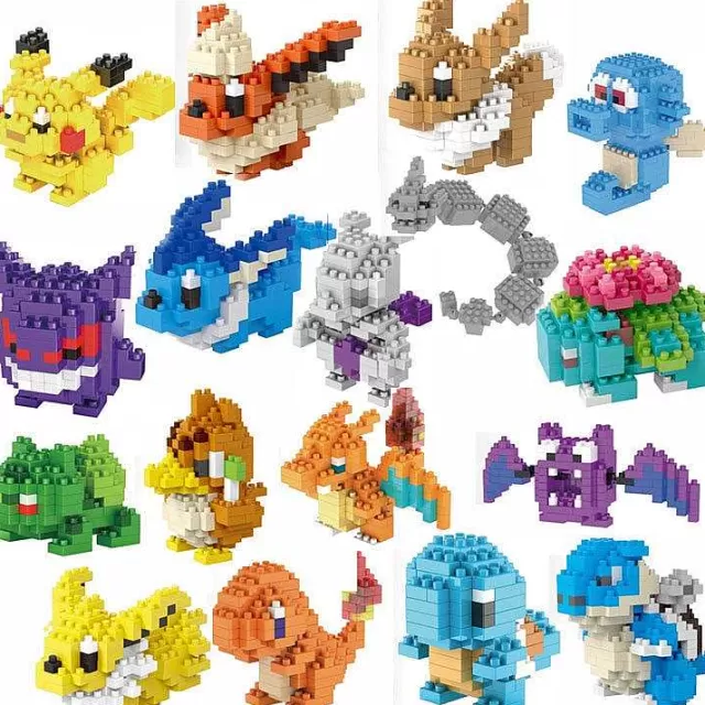 Pokemon Bausteine-Pkm.store Pokemon Pikachu, Charizard Etc. Baustein Set (32 Motive Zur Auswahl)