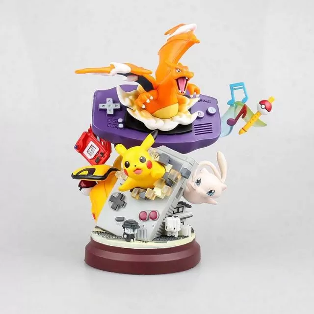 Pokemon Figuren-Pkm.store Pokemon Pikachu Glurak / Charizard Gameboy Statue (18.5Cm)