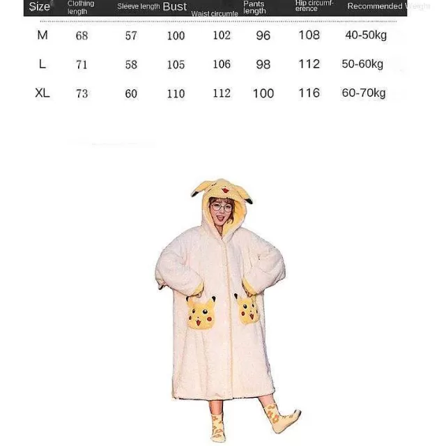 Herbst & Winter-Pkm.store Pokemon Pikachu Kuscheliger Fleece Bademantel