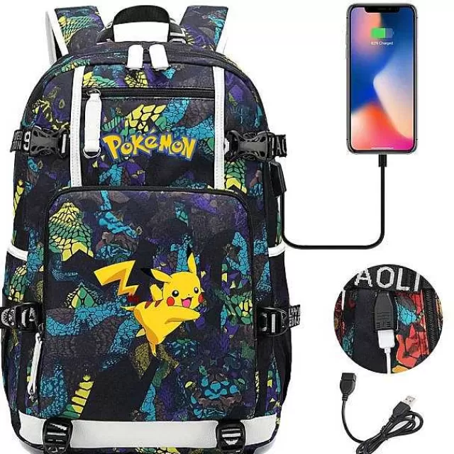 Rucksäcke & Taschen-Pkm.store Pokemon Rucksack Mit Usb - Ideal Fur Laptops