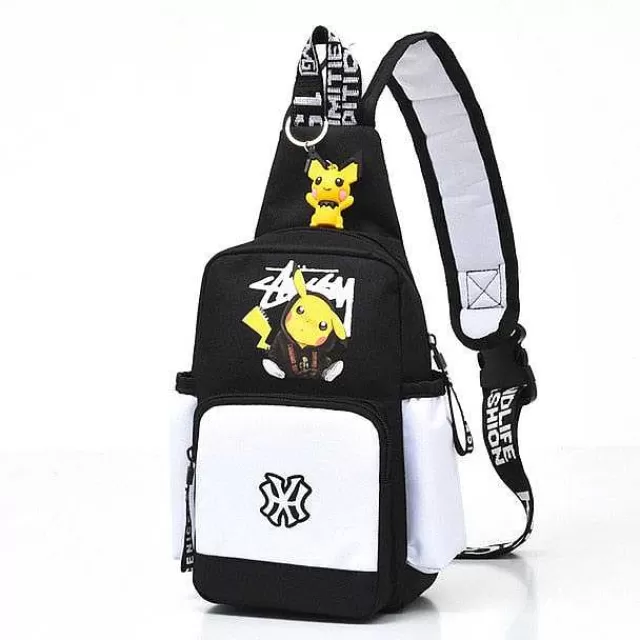 Rucksäcke & Taschen-Pkm.store Pokemon Sling Bag - Kleiner Rucksack Tasche Mit Pikachu Motiv Weis | Gelb | Blau