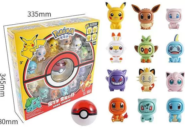 Pokemon Spielzeug-Pkm.store Pokemon Spielbox Mit Pokeball Und Gesichter-Wechselnden Pokemons