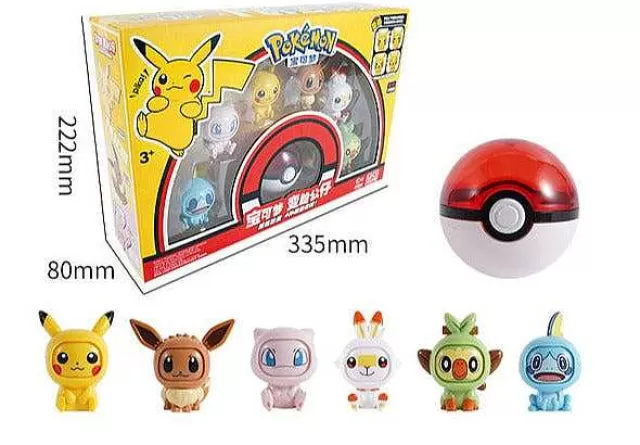 Pokemon Spielzeug-Pkm.store Pokemon Spielbox Mit Pokeball Und Gesichter-Wechselnden Pokemons