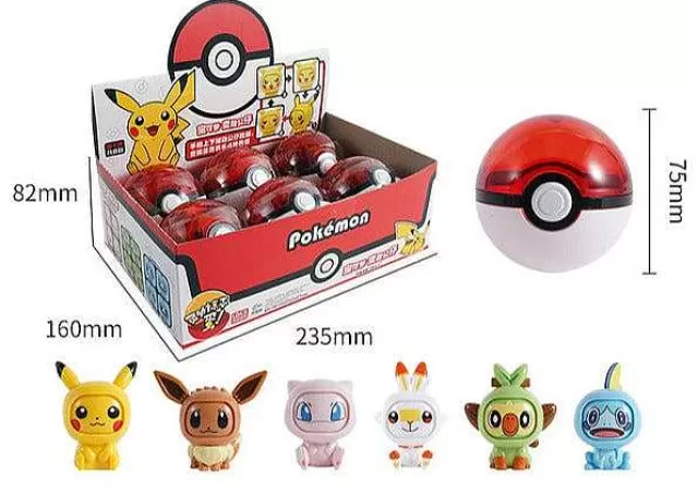 Pokemon Figuren-Pkm.store Pokemon Spielbox Mit Pokeball Und Gesichter-Wechselnden Pokemons