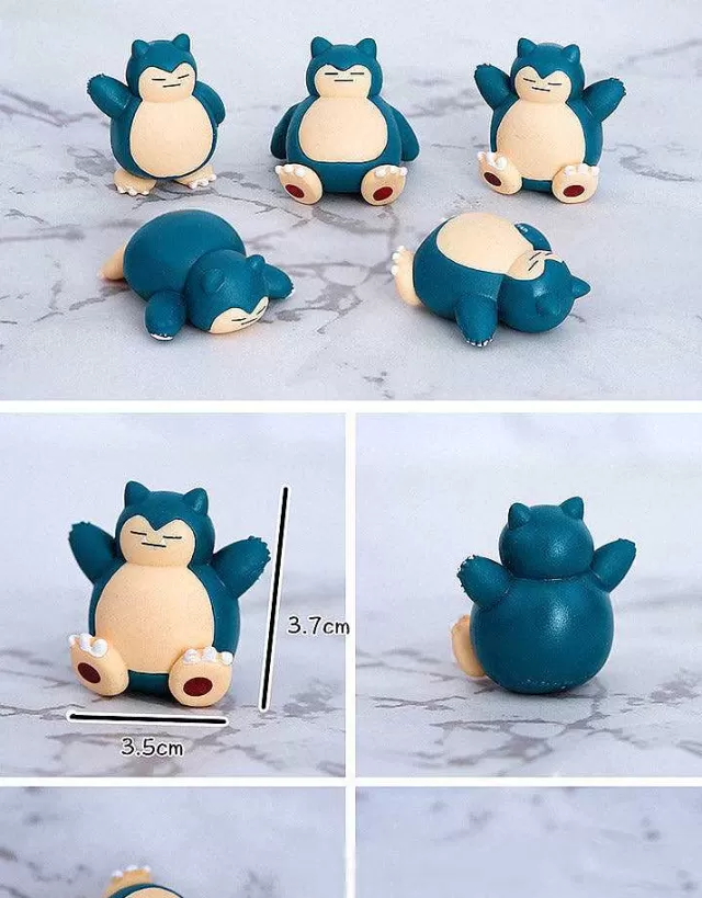 Pokemon Figuren-Pkm.store Relaxo Snorlax Figuren Set Mit 5 Figuren