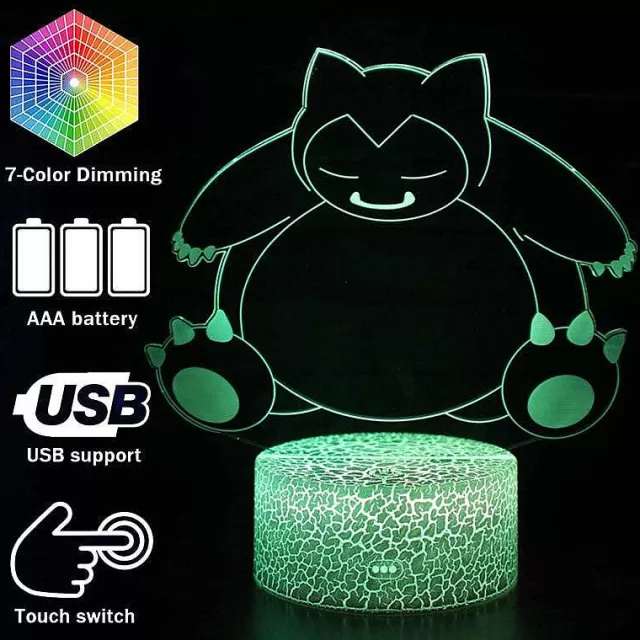 Sonstiges Merchandise-Pkm.store Snorlax Relaxo Nachtlicht Tischlampe 3D Led Lampe